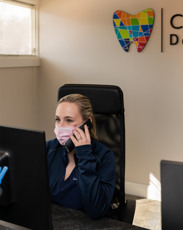 dentist office reception - coastal dental arts